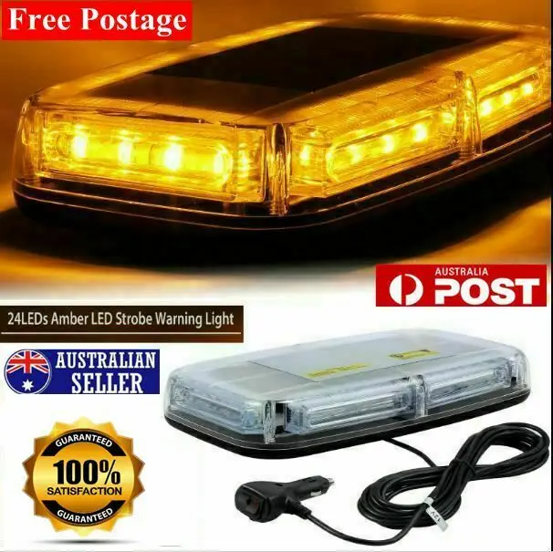 

24 LED Beacon Flashing Magnetic Emergency Warning Strobe Amber Light 12/24V Lamp Engineering Vehicle Trequency Flashing Warning