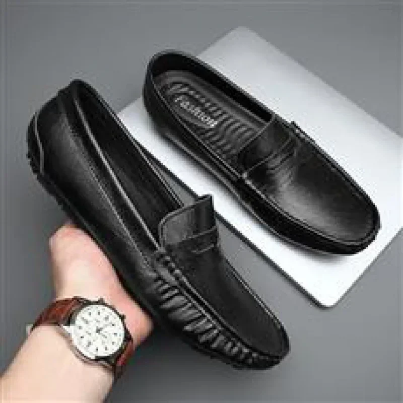 

Men's Leather 2024 Summer New Slip-on Driving Moccasins Summer Business Loafers