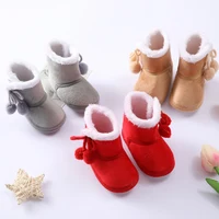 Autumn Winter Warm Newborn Boots Baby Girls Boys Shoes Toddler Soft Sole Fur Snow Boots Infant Toddler Cotton-Padded Shoes 5