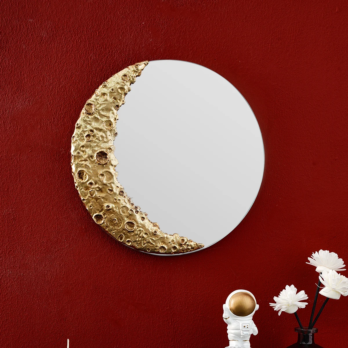 1PC, resin material lunar crater mirror decorative pendant, creatively designed lunar crater mirror pendant