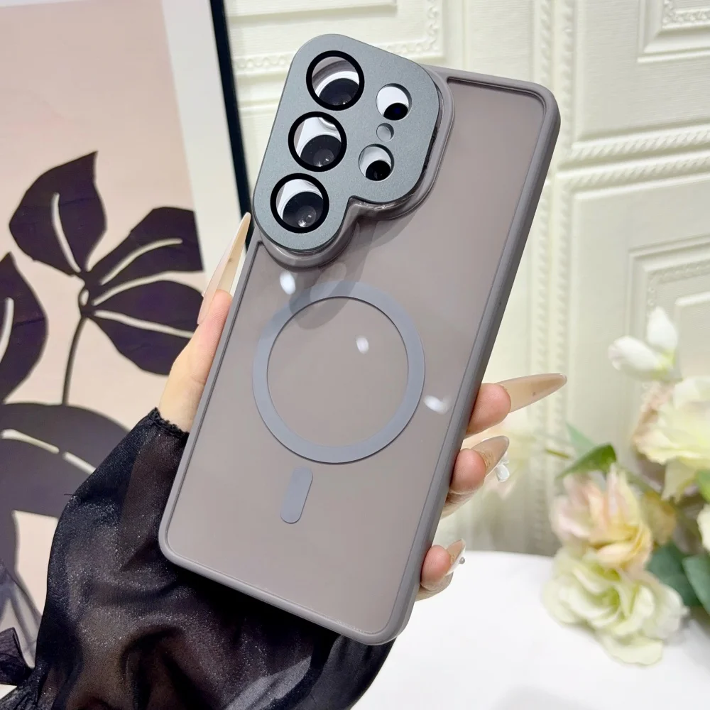 Premium Glossy Magnetic Folding Bracket Case with Glass Lens Protection