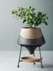 European Ceramic Flower Pot Decoration Metal Stand Abstract Irregular Vase Succulent Plant Flower Pot Modern Home Decoration New 3