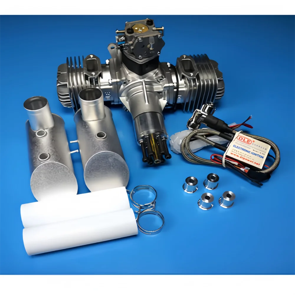 Motore DLE120 E Modello DLE 120 Bicilindrico a Due Tempi con Scarico Laterale, Raffreddamento ad Aria Naturale, Avviamento Manuale, Cilindrata 120cc DLE - immagine 5