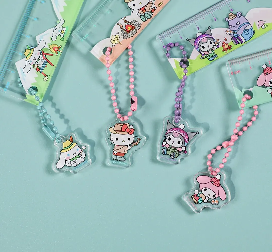 Acrylic ruler 1pc Sanrio Acrylic Ruler Kuromi Mymelody Cinnamoroll Hellokitty Cute Cartoons Ruler Drafting Tool School Supplies Stationery