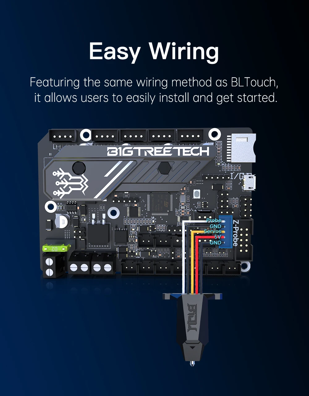 bigtreetacétone microprobe auto droeling kit led voyant imprimante partie pour pour biqu imprimante série extrudeuse