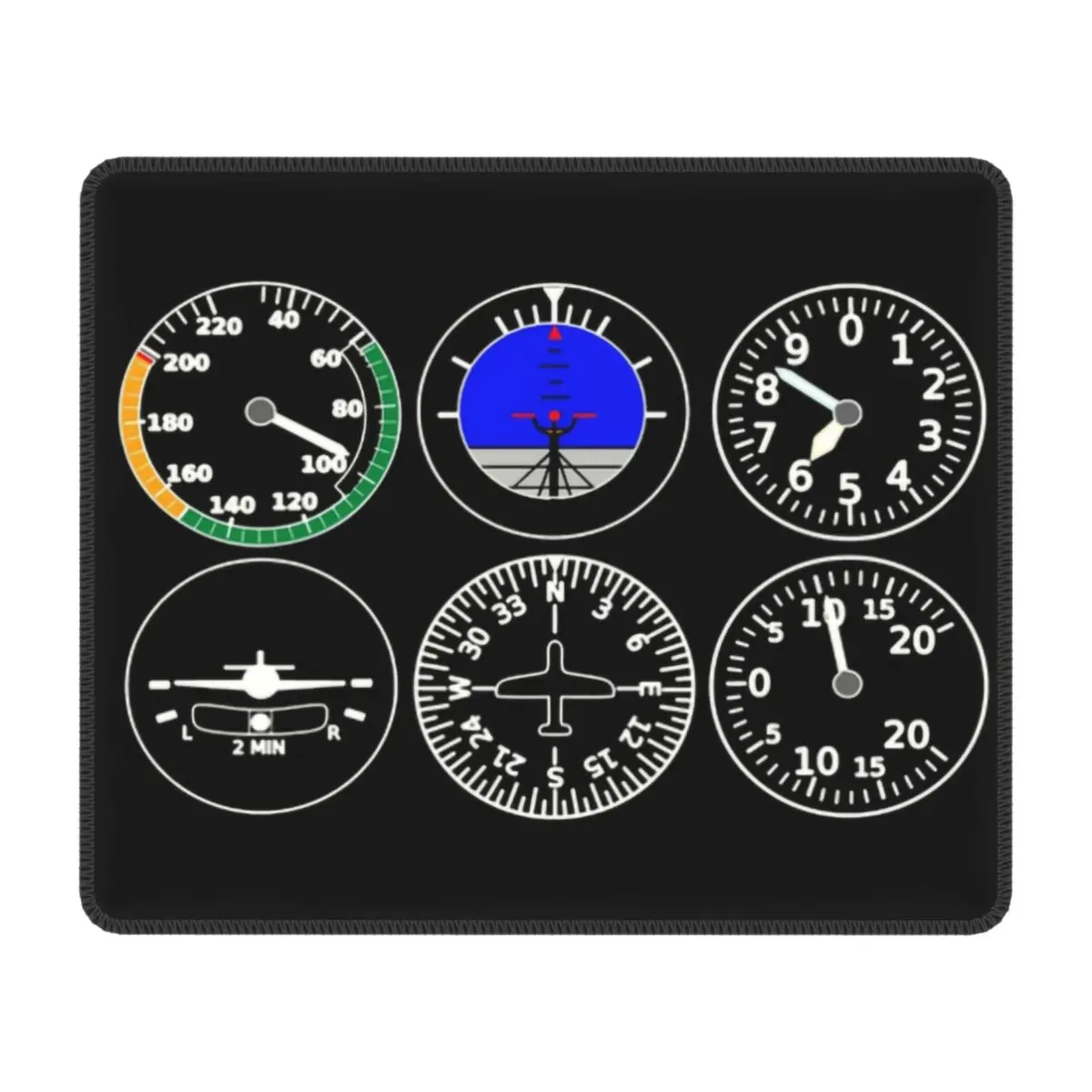 Pilot Aviation Six Flight Instruments Pack Pilot Flight Instruments Mouse Mat Lockedge Mousepad Ufficio Computer Portatile Mouse Pad