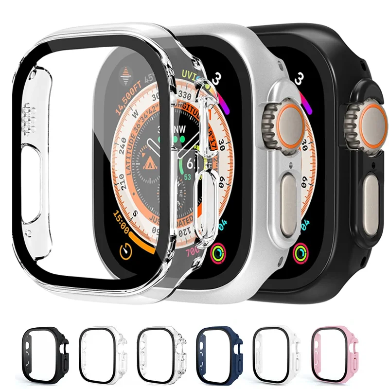 

Glass+ Cover For Apple Watch case Ultra 2 49mm smartwatch Bumper+Screen Protector Tempered iwatch series aple watch Accessories