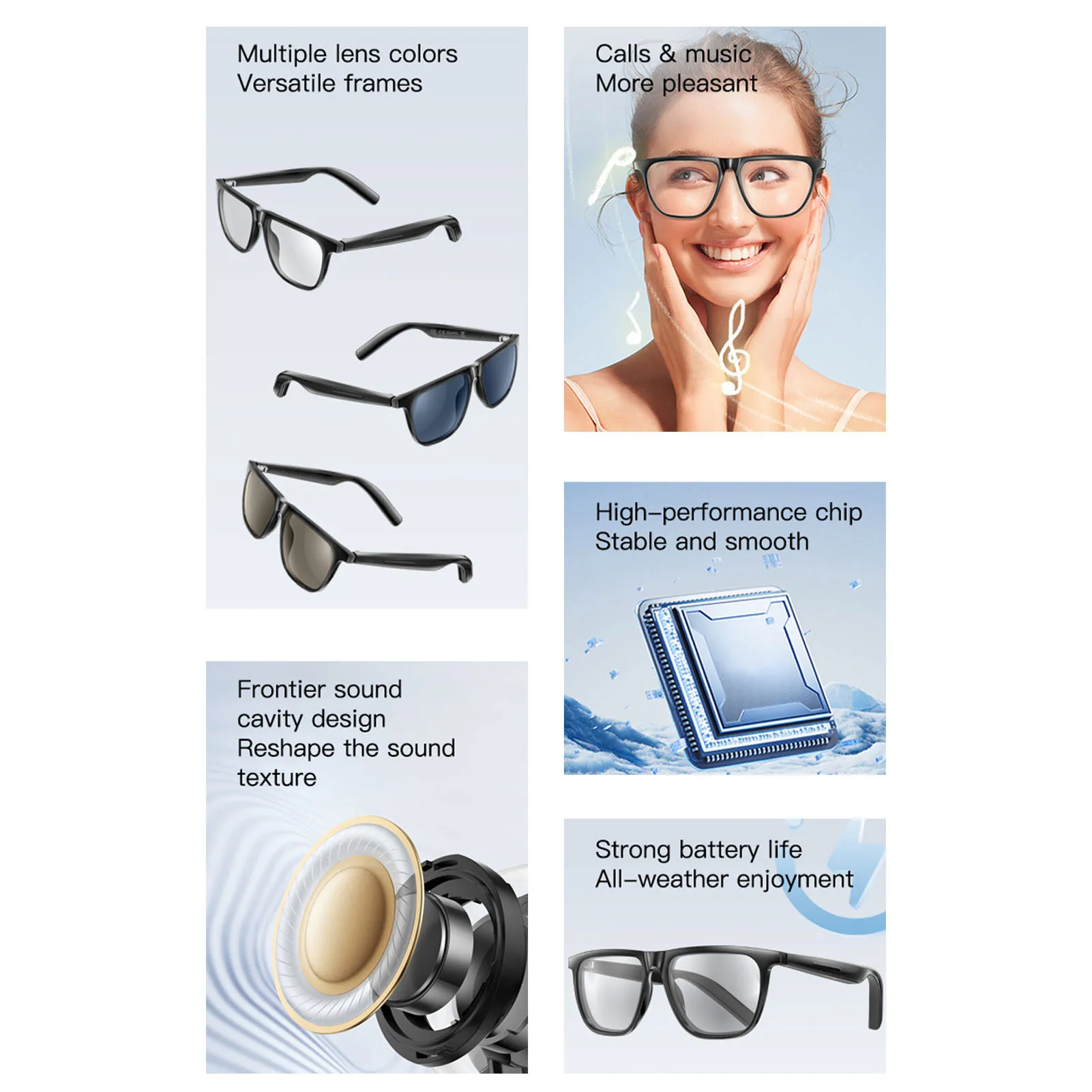 Bluetooth Smart Ai Translation Glasses Pedometer Supports 134 Languages Color Change Lens HiFi Speaker Smart Glasses for Music