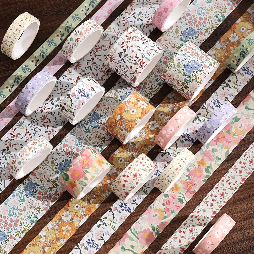 10 Roll Washi Tape Set - Vintage Floral Decorative Tapes For Journaling & Crafts