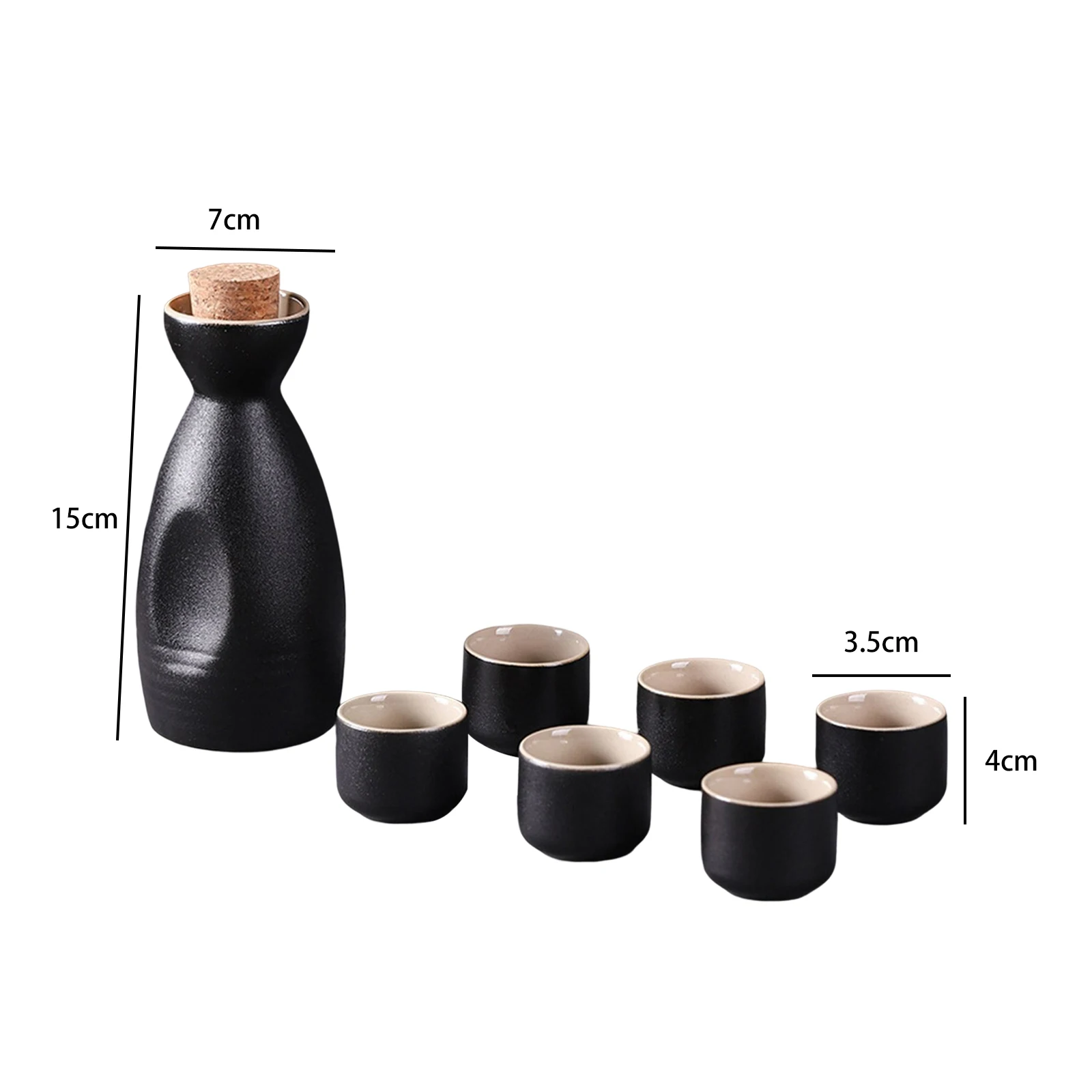 Drinking Vessels Japanese Style Ceramic Sake Pot Cups Set