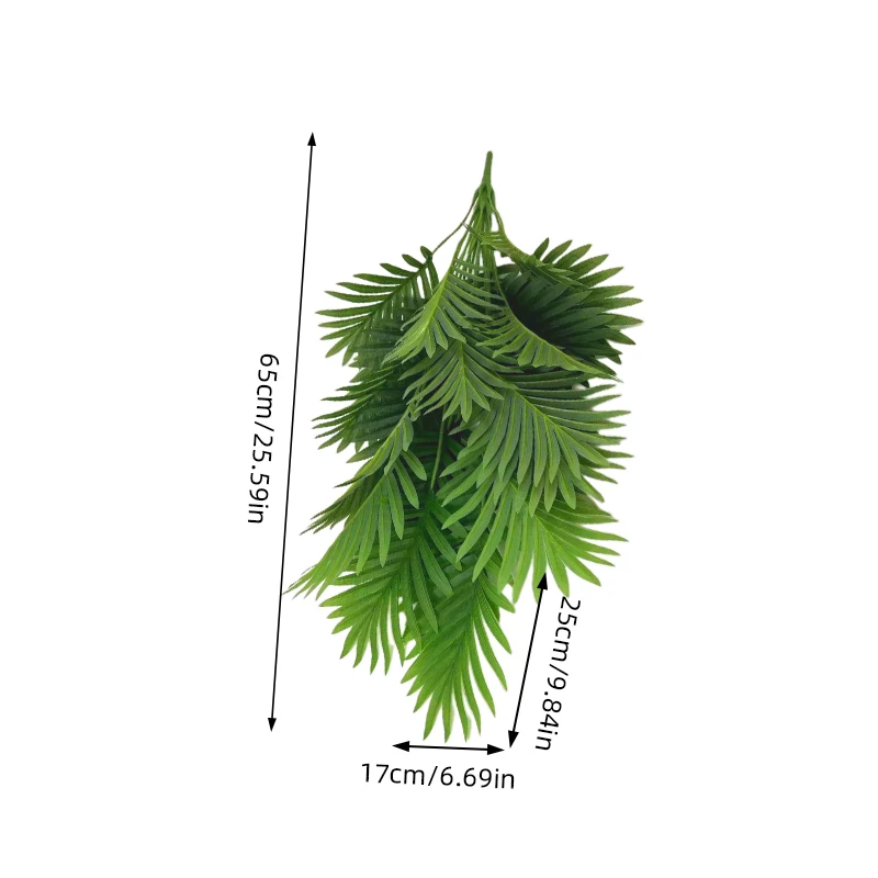 2pcs Durable Lifelike Artificial Palm Plant with Natural Green Leaves & Sturdy Pot-Indoor/Outdoor Modern Decor, Perfect Low