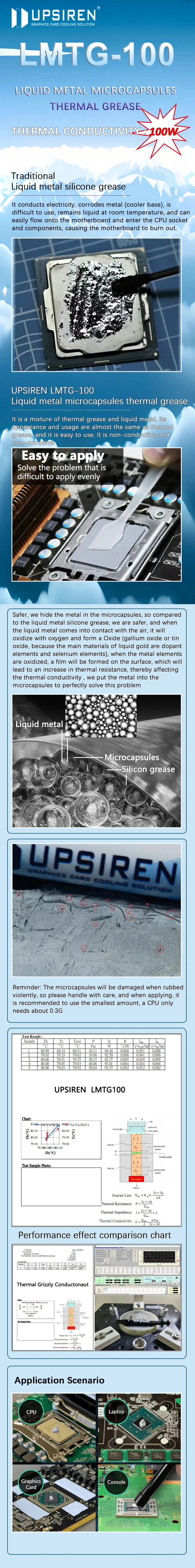 LMTG-100 Liquid metal microcapsules thermal grease Non-conductive Liquid metal 1