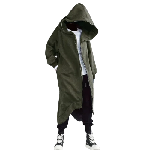 

Fashion Unisex Long Sleeve Hooded Nazgul Long Coat Zipper Closure Fleece Lined Long Hoodie Hot Sale Dropshipping