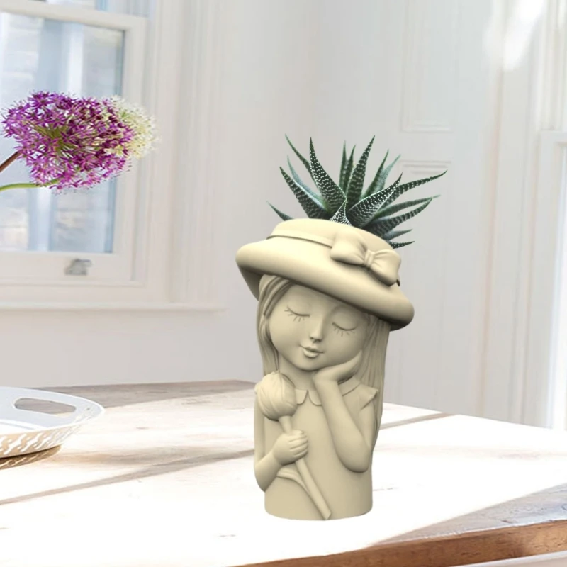 Portalápices para maceta, molde silicona para niñas, Molde resina Epoxy para decoración artesanal, herramientas para hacer