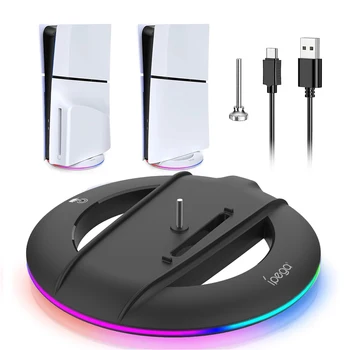 Vertical Cooling Stand with RGB Light For PS5 Slim / PS5 Pro Console Anti-Slip Base Bracket Holder Bracket Gaming Accessories 1