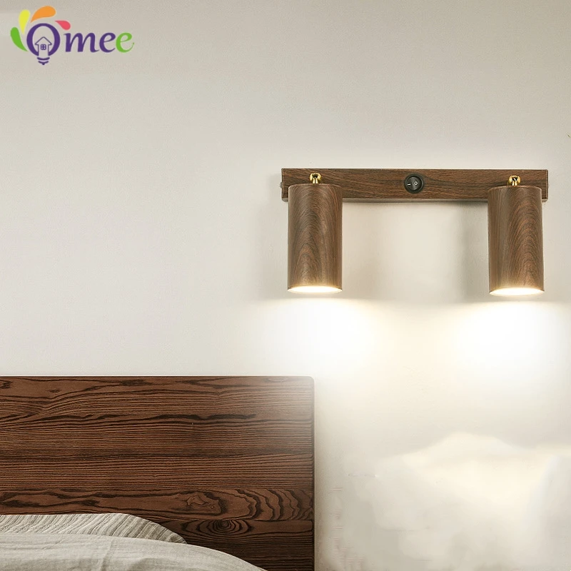 Light Luxury Modern Wood Decorative Wall Lamp Personalized Corridor Parlor Study Bedroom Bedside LED Lighting Fixtures Mirror La