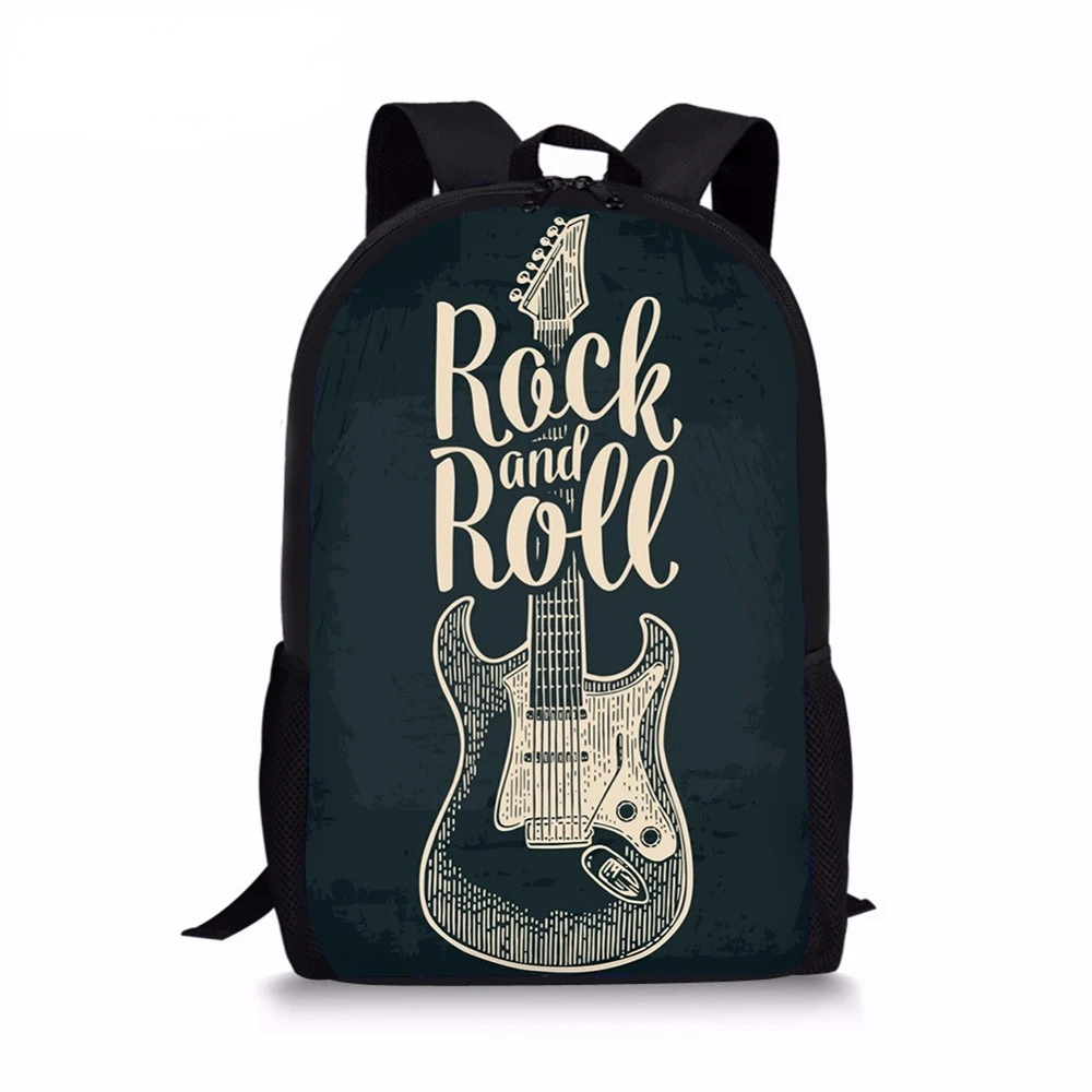 

HOMDOW Male Backpack Rock and Roll Music Design Printing For Boys Girls 3D School Supplies Women Bags Men Laptop Rucksack