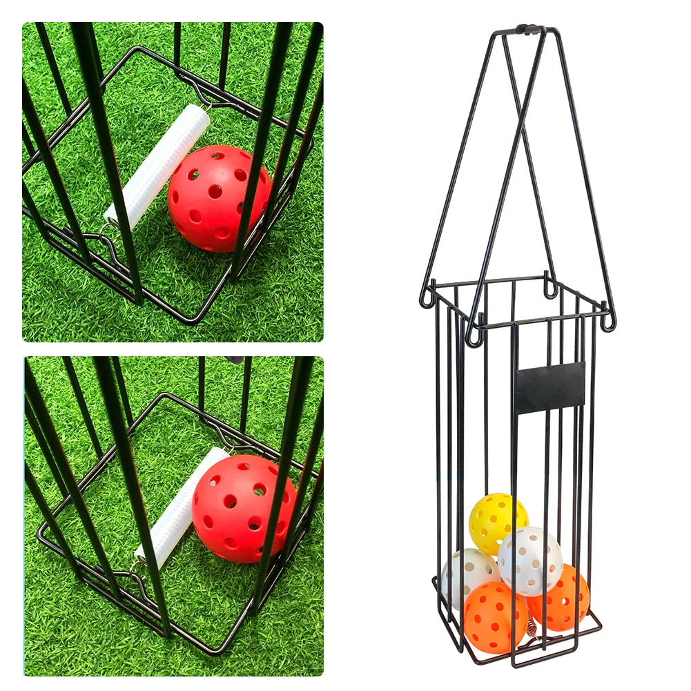 Tennis Ball Hopper Tennis Ball Carrier Holder 25 Tennis Balls/15 Pickleball Capacity Stainless Steel for Picking Storage Ball