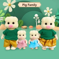 Forest Animal Family Dollhouse Accessories Set (The Pig Family)