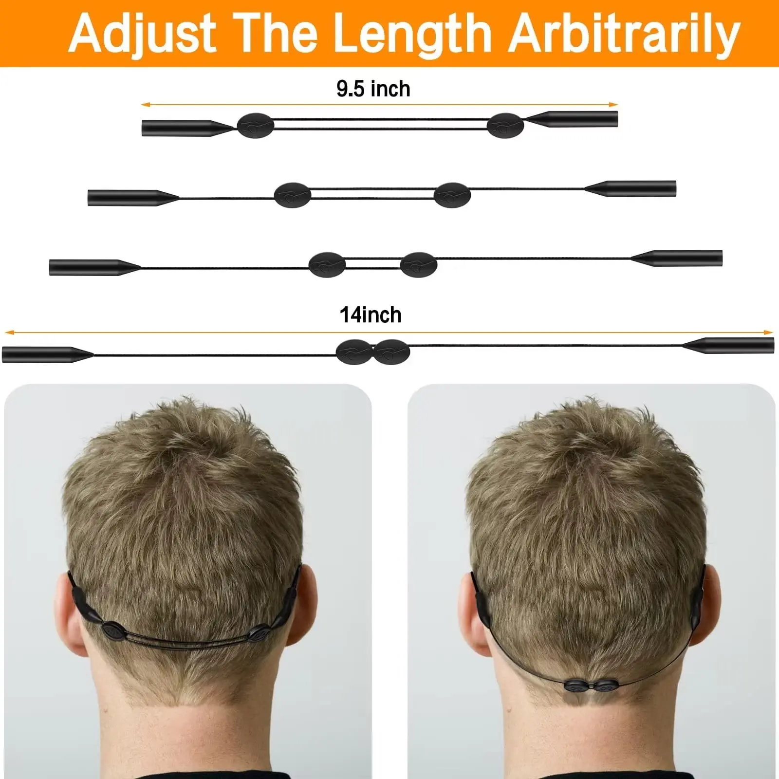1/5pcd Universal Adjustable Eyewear Retainer Fit Sports Sunglasses Retainer Unisex Strap Safety Glasses Holder Large Round-Head glasses retainer