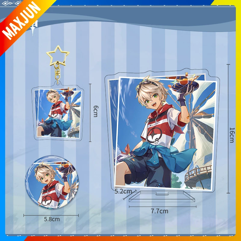 

Genshin Impact Anime Figure Keep Collaboration Stand Star Keychain Star Phantom Laser Badge Merchandise Set Toys Small Gifts