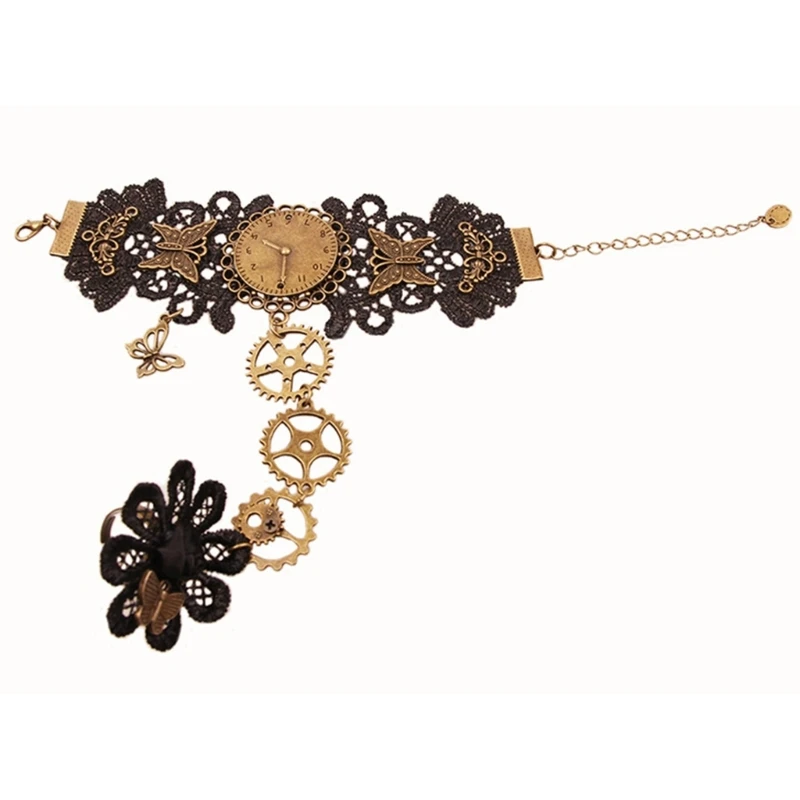 

Bracelet Wristband Punk Wristband for Girls with Delicate Gears Pendant
