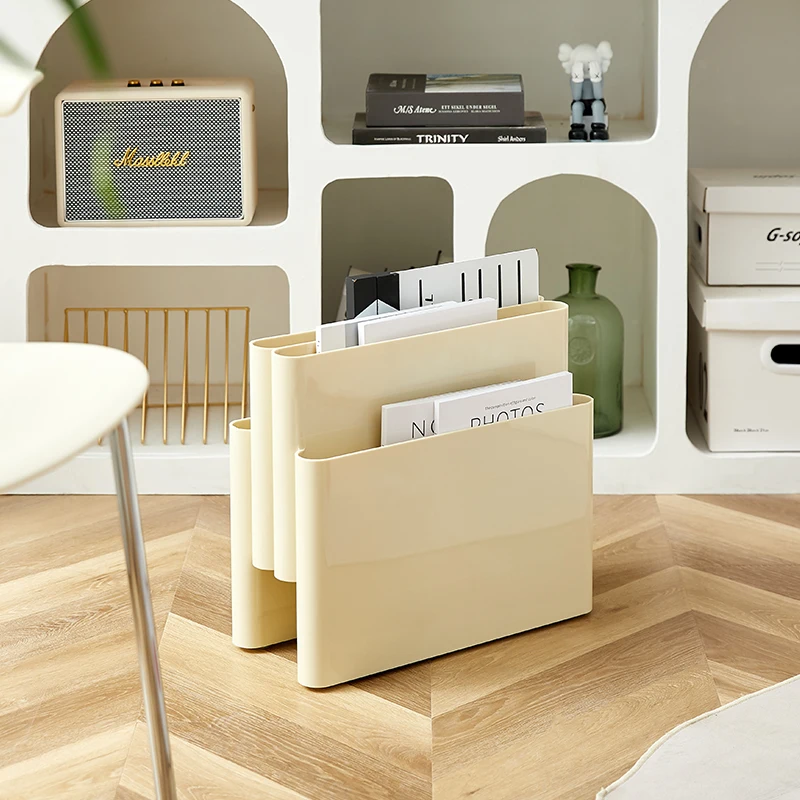 Nordic Bookshelf Mid-Century Floor Magazine Rack Trendy Ins Desktop Decor Minimalist Office Furniture Repisas De Libros FYMR