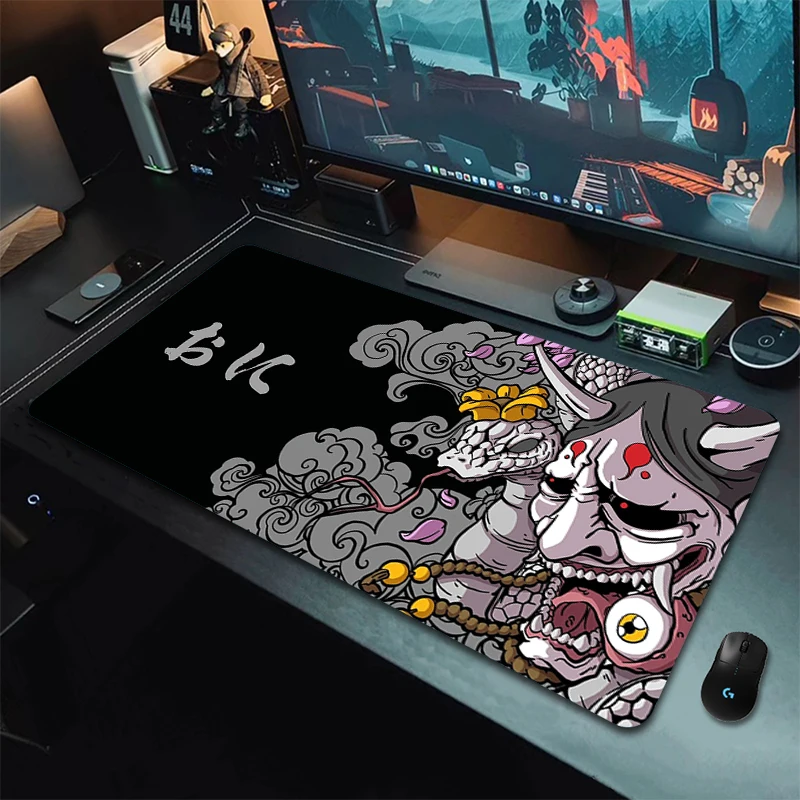 

Игровой коврик для мыши XXL Oni, нескользящий Настольный коврик для компьютера, офисный большой резиновый коврик для мыши, геймерские коврики для клавиатуры, игровой коврик для мыши