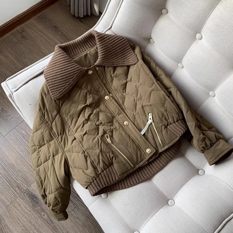 

2023 New Fashion Cutting-Edge Stitching Fashion Edition Short down Jacket Coat Women's Top