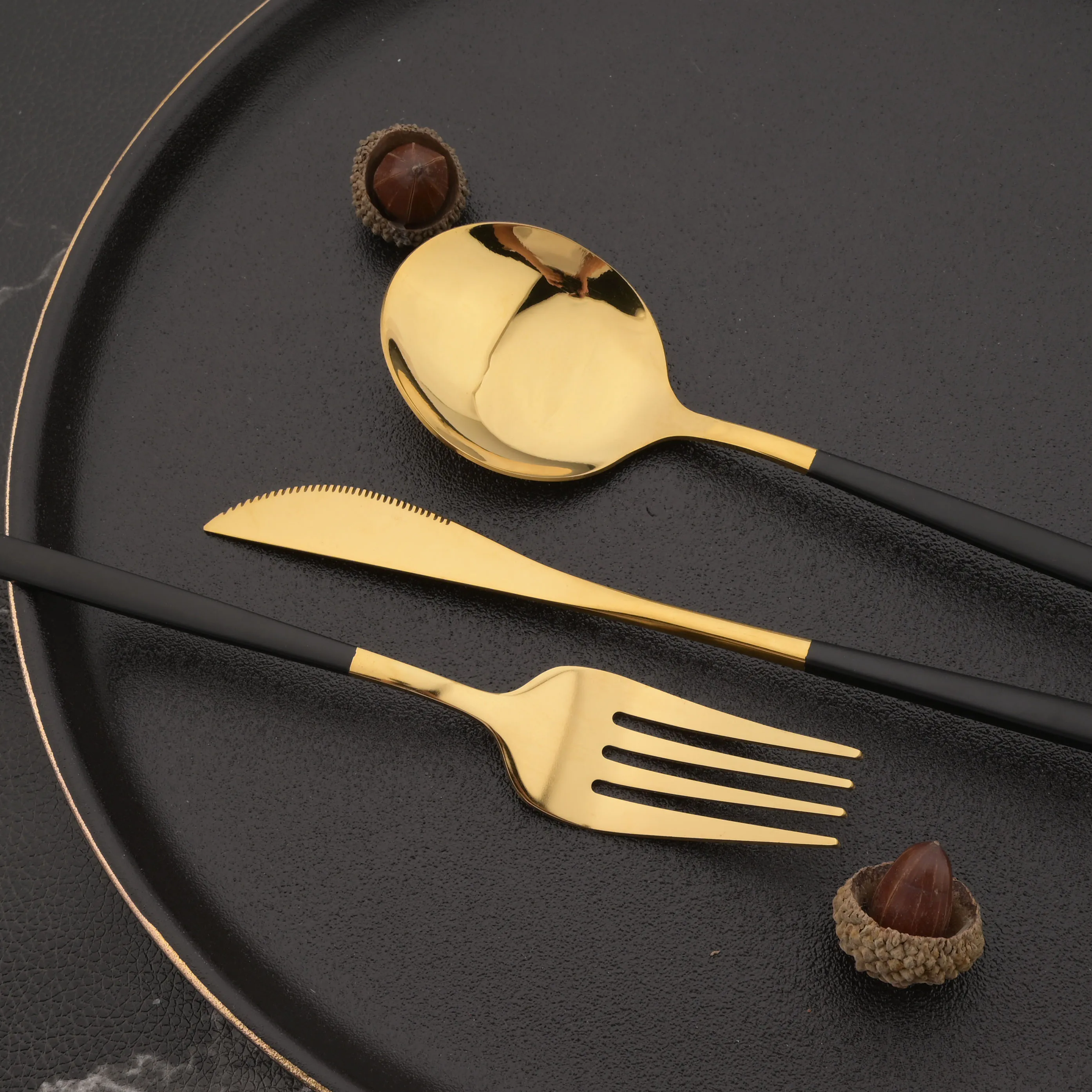 Mirror Stainless Steel Dinner Fork Set 6Pcs Cutlery Gold Silverware Kitchen Flatware Western Dinnerware Restaurant Table Forks