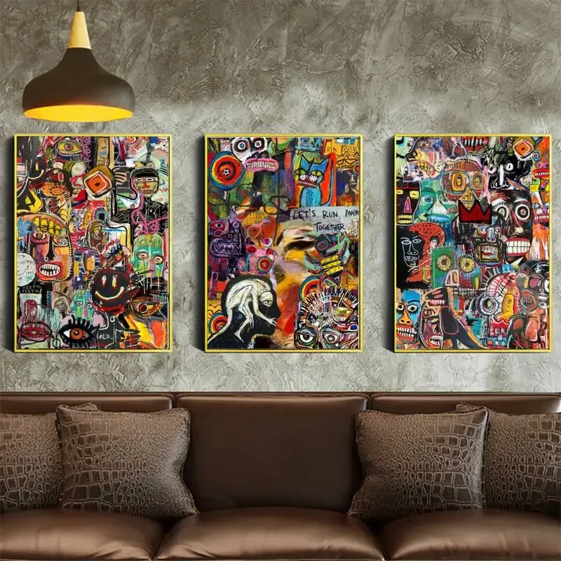 J-Jj-Jean-Michel-Basquiats-B-Art Poster Fai Da Te Carta Kraft Poster Vintage Wall Art Painting Study Stickers Big Szie Wall Painting