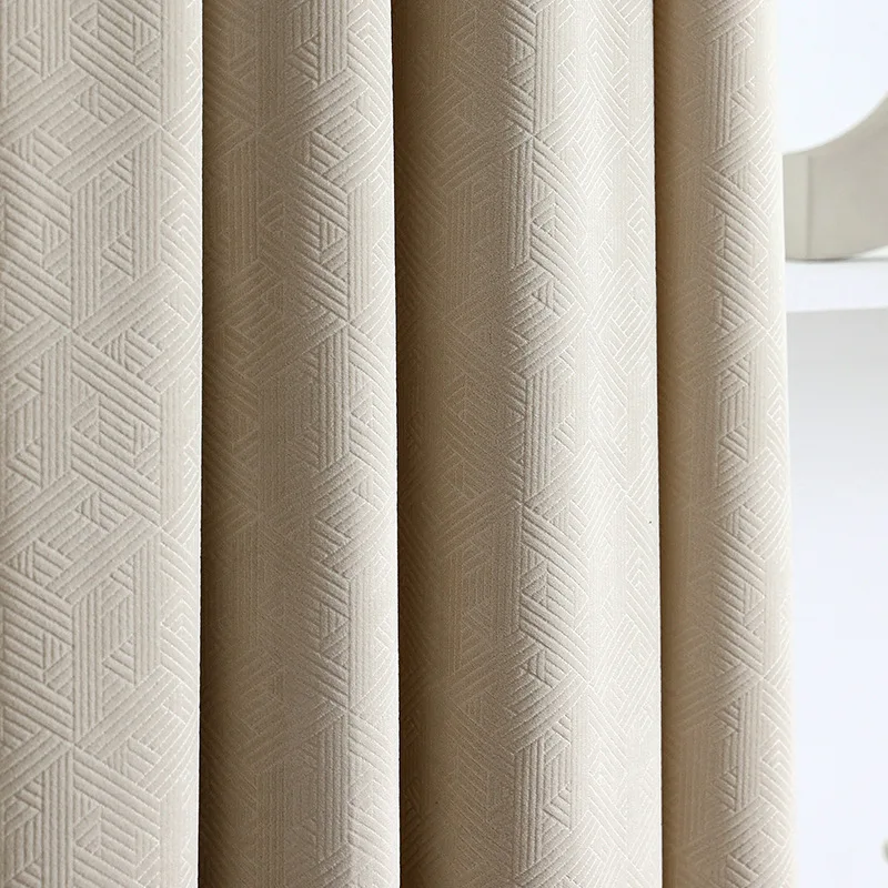 

2023 milk tea color cream white light luxury velvet curtain French new flannelette Curtains for Living dining room bedroom
