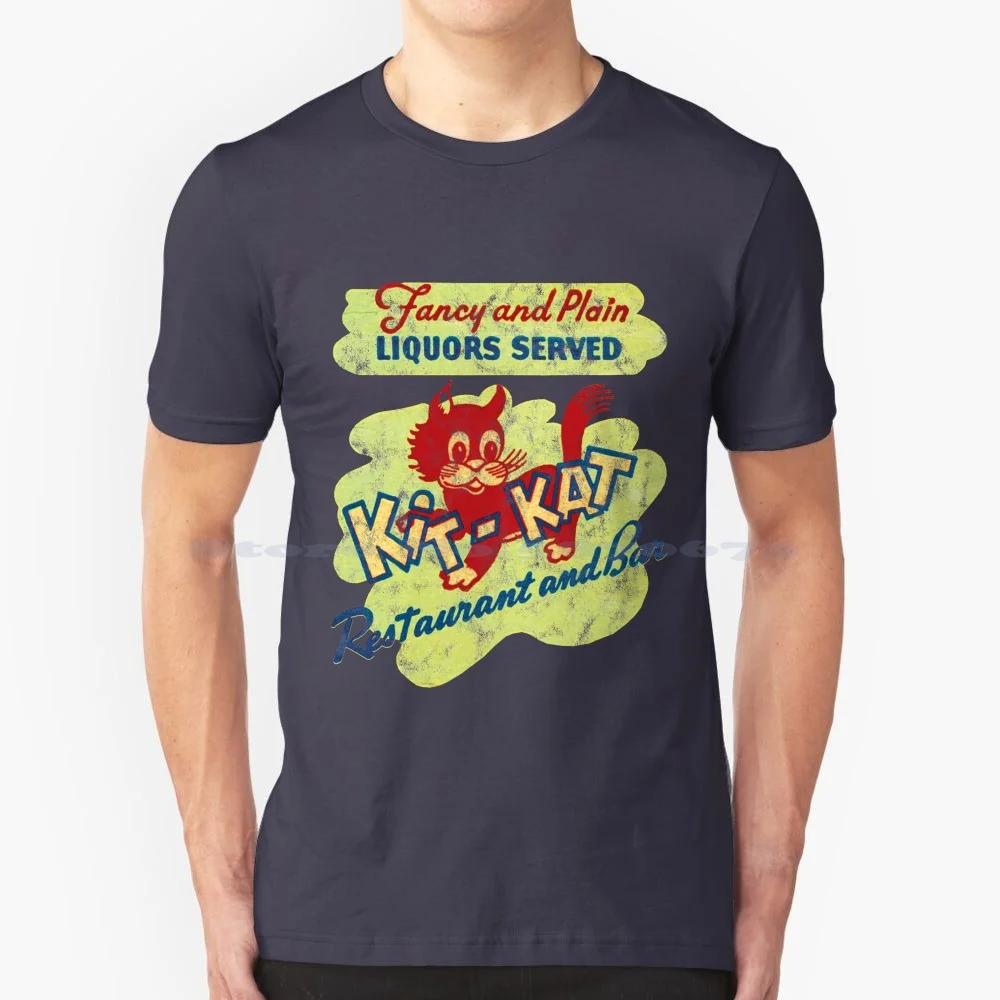 Vintage Kit-Kat Bar T Shirt 100% Cotone Tee Vintage Bar Distressed