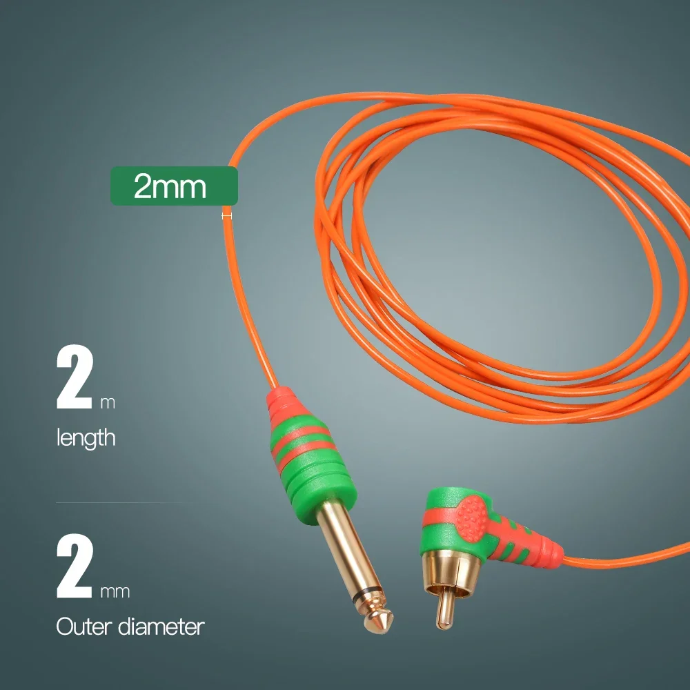 Silicone Tattoo Cord RCA 2m Clip Cord Rubber for Tattoo Machine Pen Machine Wire Power Supply tattoo power supply tattoo cord connector