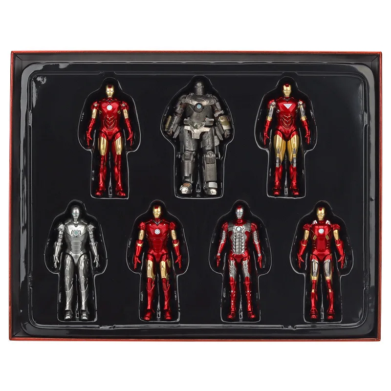 Genuine Marvel 10th Anniversary 4-inch Series Iron Man Mk1-mk7