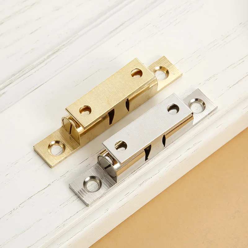 KK&FING 40-70mm Double Ball Catch Brass Door Latch Cabinet Door Touch Bead Wardrobe Switch Buckle Type Cabinet Suction