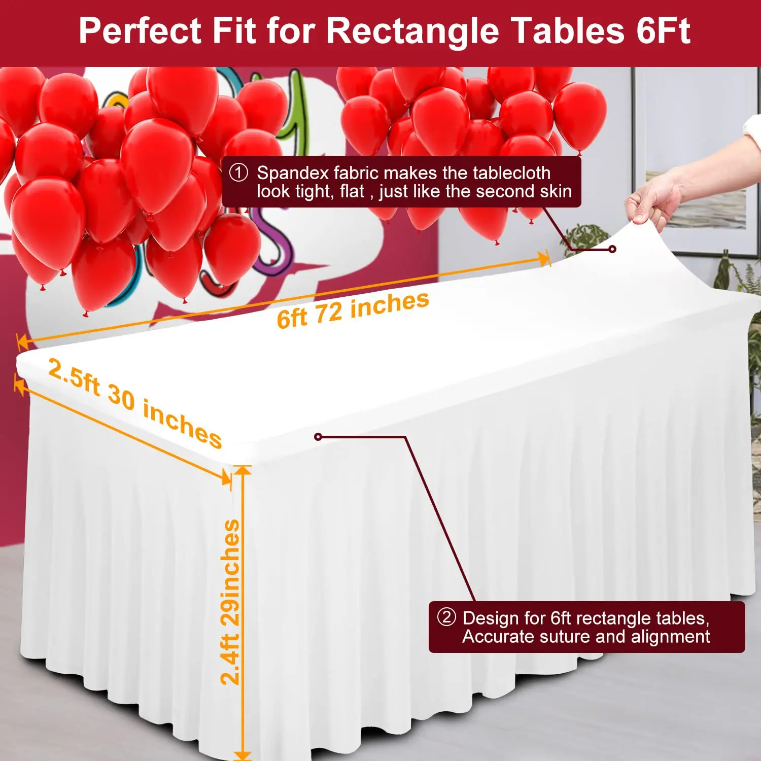 Mantel Rectangular Elástico, Faldas De Ma De LICRA, Mas Largas, Cubiertas De Ma Lavabl Y Ristent A Las Arrugas, Ma Ajustada De 6 Pi, 4 Pi Y 8 Pi - AliExprs