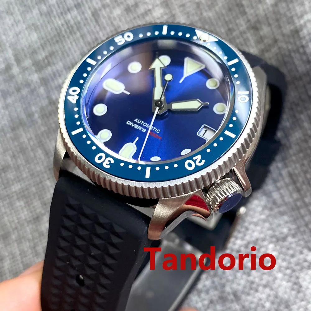 37mm Sapphire Glass 200m Diving Japan NH35 Ceramic Bezel 120 Click Automatic Men Watch Date 3.8 Crown Luminous Solid Back Rubber