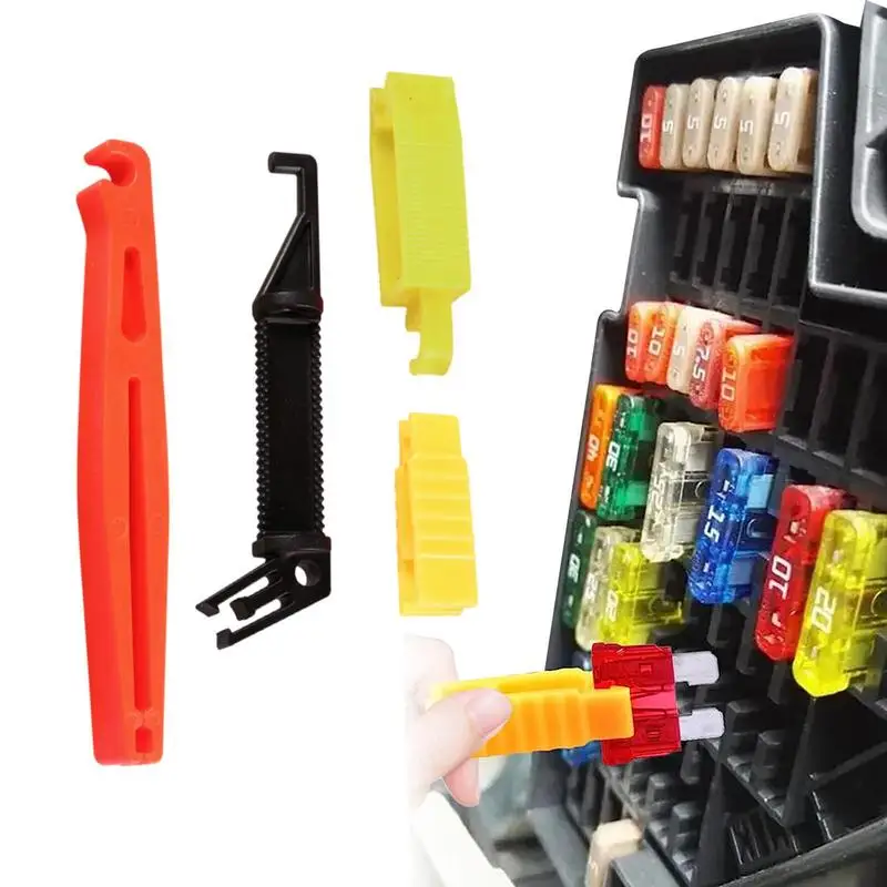 4Pcs Car Fuse Puller Clip Auto Fuse Extractor Removal Tool Plastic Auto Fuses Box Plier Tweezers Installation Tool For Car Truck