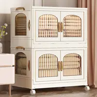 Large Capacity cabinet folding storage box bedroom living room clothes double door storage home Organizer box locker 1
