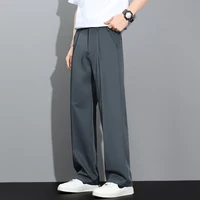 Pantalon décontracté ample et fluide pour homme, style coréen, coupe droite, léger, été 2026, kaki, gris foncé, noir 6