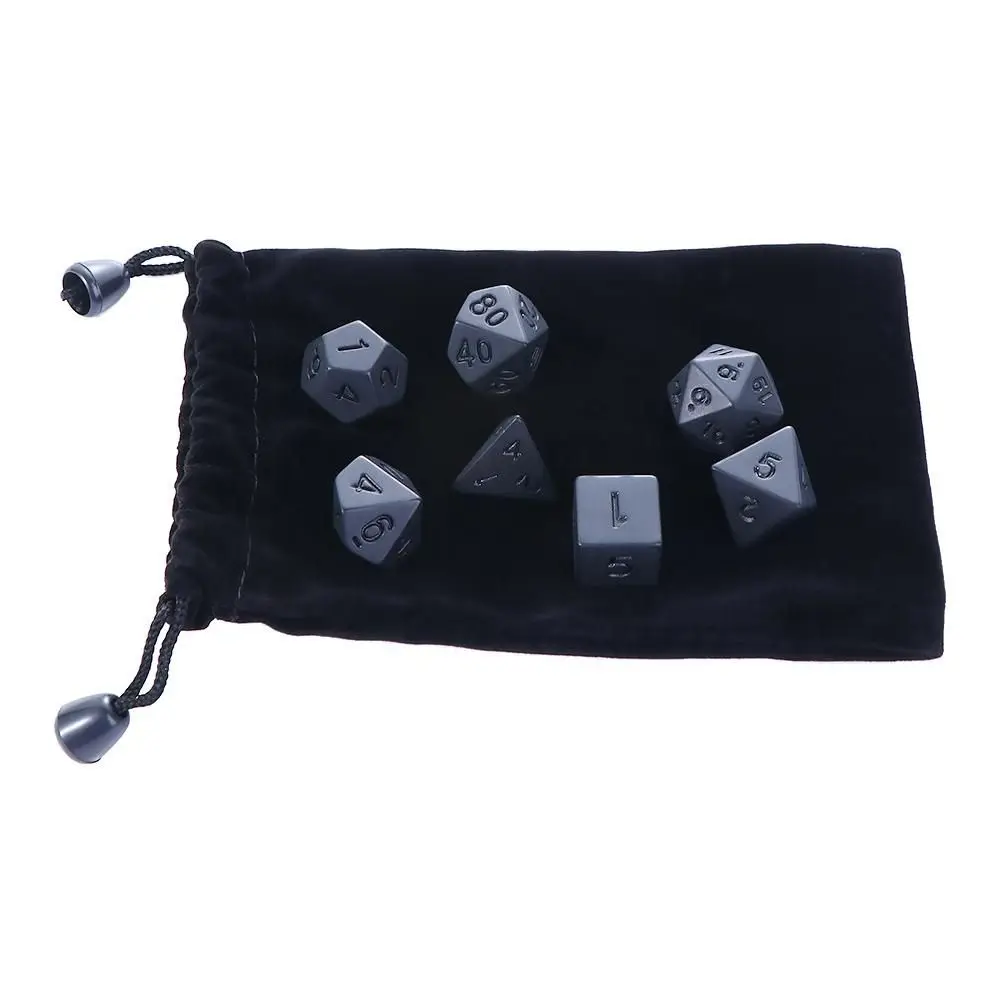 Black RPG Dice Set, Unprinted Polyhedron Cubes, DND Board Game, Digital Dice, New Personality, 7Pc Set