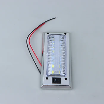 LED 12V-24V Luce di pannello Lampada da lettura per interni auto Luci da cabina ad alta luminosità per Van Truck RV Barca Camper Luci Interruttore On Off