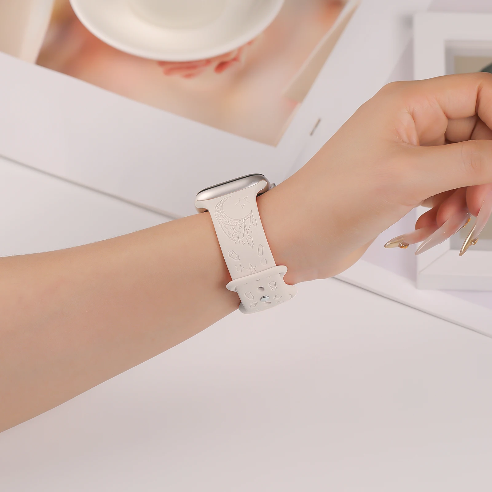Engraved Watch Band with Stylish Straps