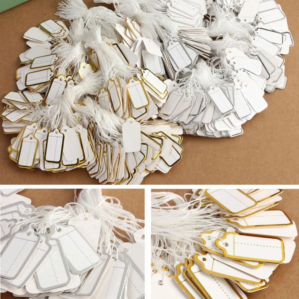 Jewelry Price Tags Paper Price Tags Gold and Silver 100 Pieces Per Package  Jewelry Display 2.6cmX1.3cm - AliExpress