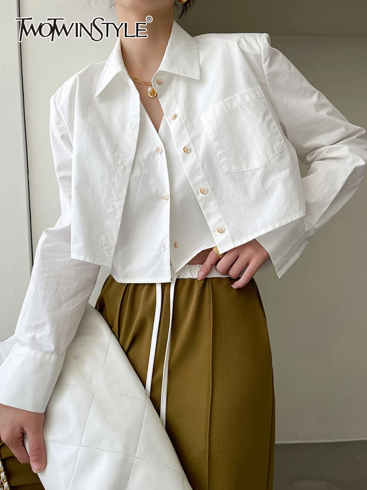 TWOTWINSTYLE قمصان غير رسمية للنساء التلبيب كم طويل قمصان للنساء الصيف بلوزة فضفاضة الإناث الاسلوب المناسب الملابس 2023 1 TWOTWINSTYLE قمصان غير رسمية للنساء التلبيب كم طويل قمصان للنساء الصيف بلوزة فضفاضة الإناث الاسلوب المناسب الملابس 2023 1