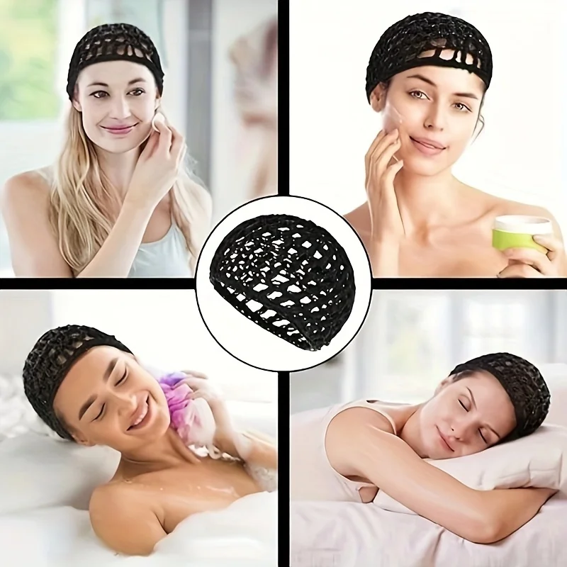 1pc Mesh Crochet Hair Net, Hair Nets For Women, Mesh Crochet For Women Hair Wrap For Sleeping Rayon Knit Snood Hat 5