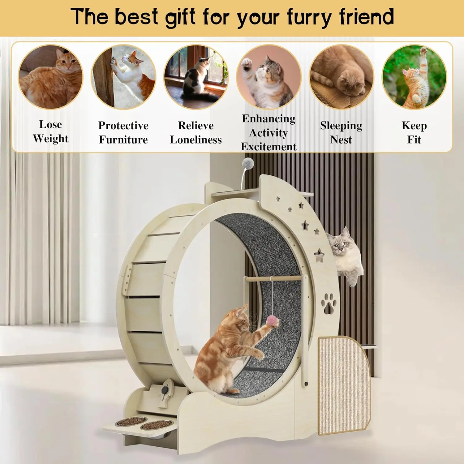 Interactive Anti-depression Fiber Board Mascotas Wooden Pet Tread Exercise Running Wheel Cat Pet Dog Fun Treadmill