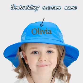 Personalized Custom name letter Embroidered Newborn Nursery Baby hat cap headgear Breathable Mesh Summer Gifts for Boy Girl