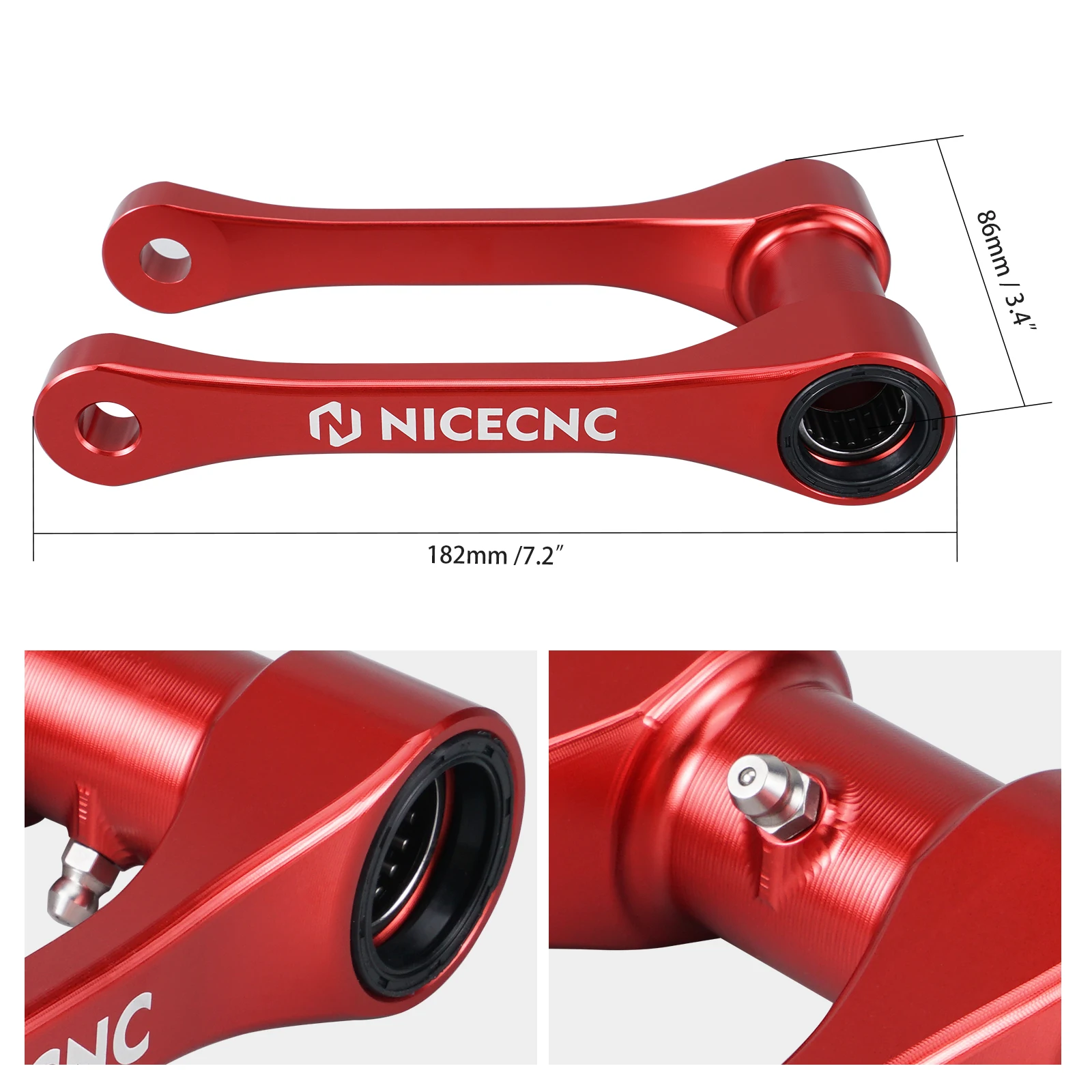 NICECNC Für Beta RR 300 2015–2024, 1,25 Zoll, 30 mm Tieferlegungsgestänge und hinterer Stoßdämpferschutz für Beta RR 250 RR 350 RR 390 RR 430 – Detail 2